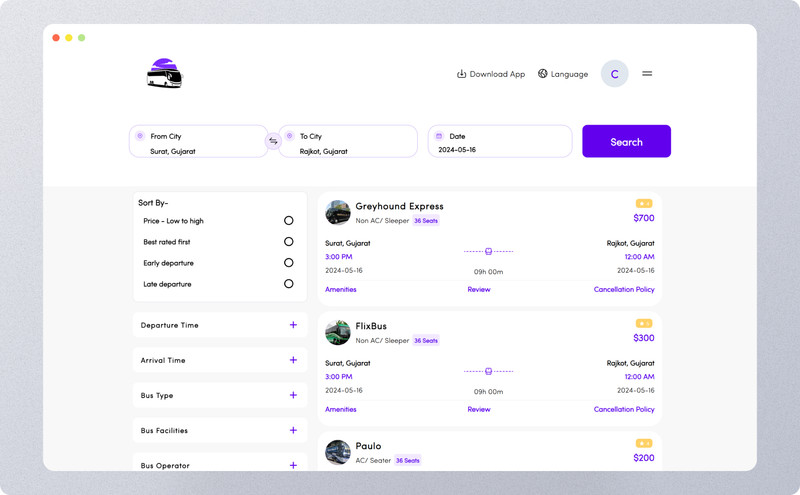 TripBus – Flutter Multi-Vendor Bus Ticket Booking App | Reservation System gallery