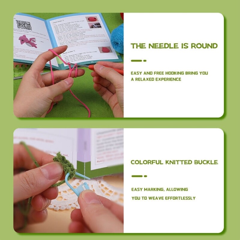 DIY Crochet Kits with Yarn, Crochet Hook, Needle, Knitting Marker, Plastic Eyes gallery