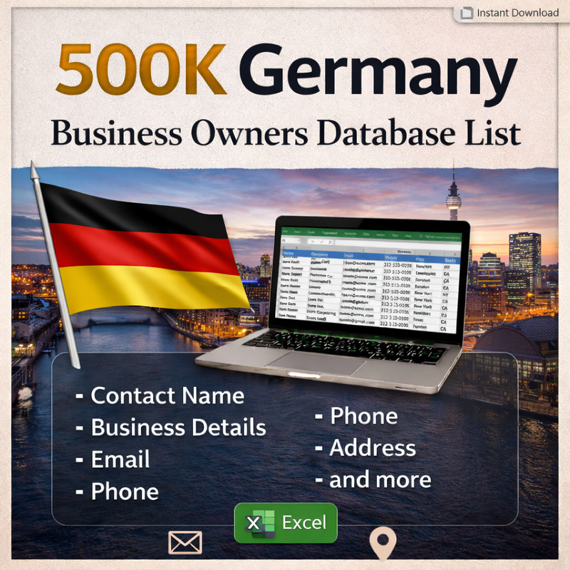 500K Germany Business Email Database | B2B Contact leads list (Digital Download) gallery