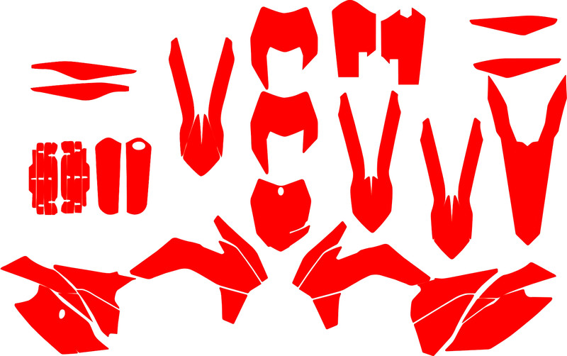 KTM SX EXC XCF-W 125 250 350 450 / 2013 2014 2015 vector template a escala 1:1