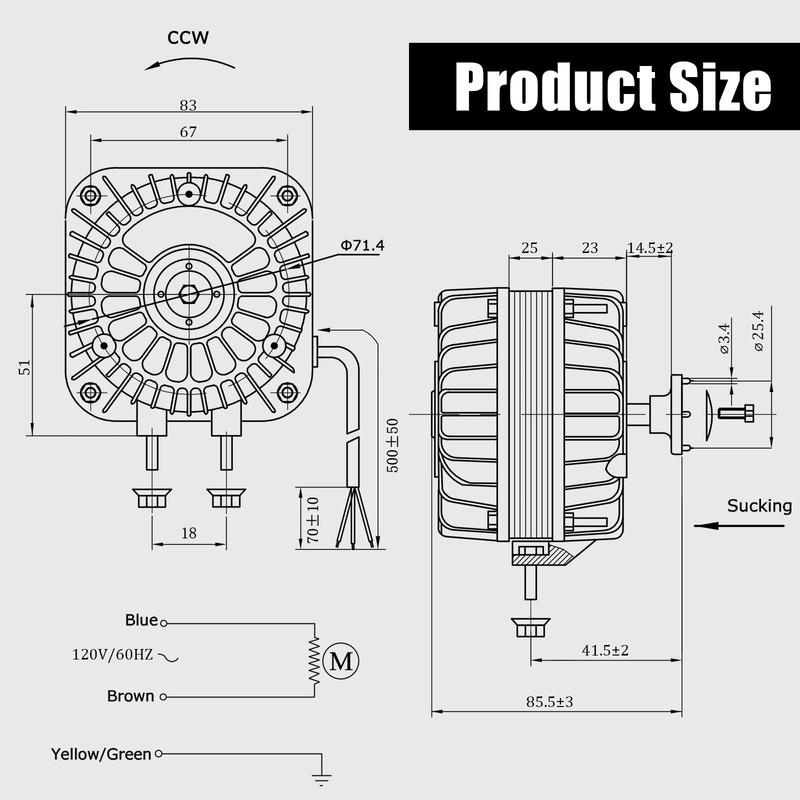 YZF18-25 Fan AC Motor(Copper Wire) 120V 60HZ 18W 1.01A,YZF18-25 Shaded Pole M... gallery