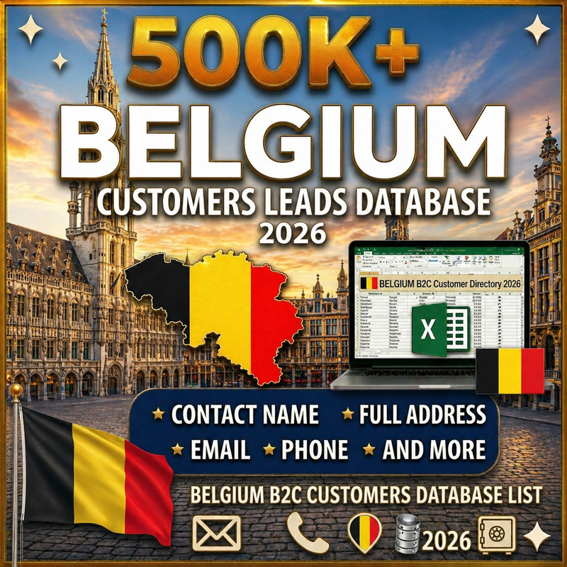 500K BELGIUM Customers Email database list B2C Contacts leads | Excel file 2026