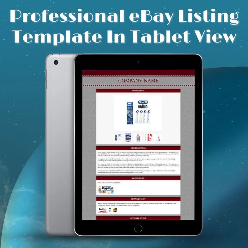 eBay Templates Mobile Responsive eBay Listing Auction Template 2025 Ready gallery