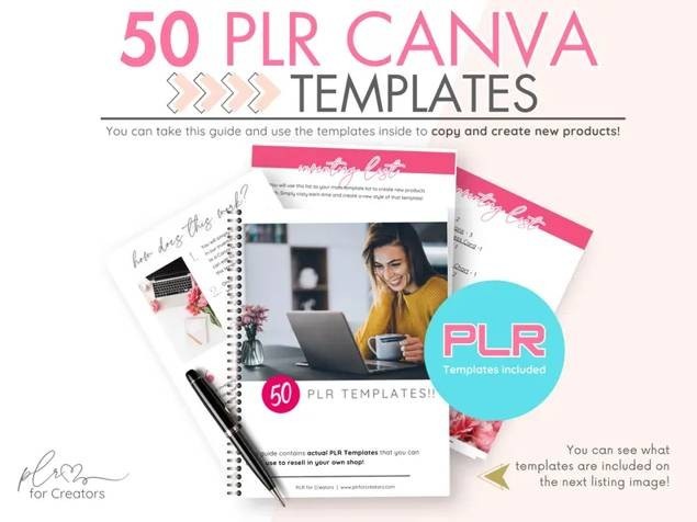 DIGITAL – 50 PLR Canva Templates: Etsy Seller Bundle EDITABLE
