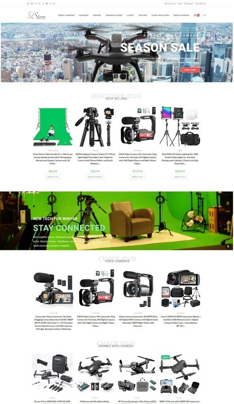 Photo Video Drones Cameras eCommerce Affiliate/ DropShip Website + Free Hosting