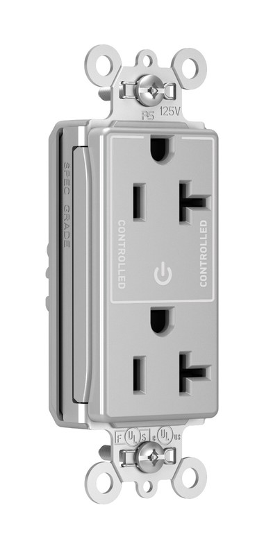 PLUGTAIL® HEAVY-DUTY SPEC GRADE HALF LOAD CONTROLLABLE RECEPTACLE 20A 125V GRAY