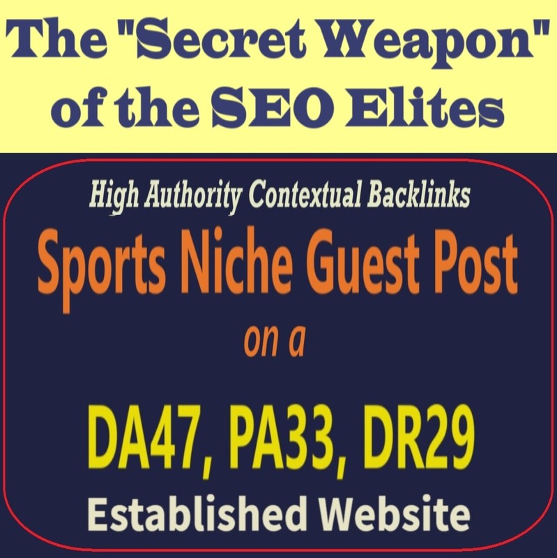 Premium SEO Guest Post on my DA40+ Sports Blog with Dofollow backlink