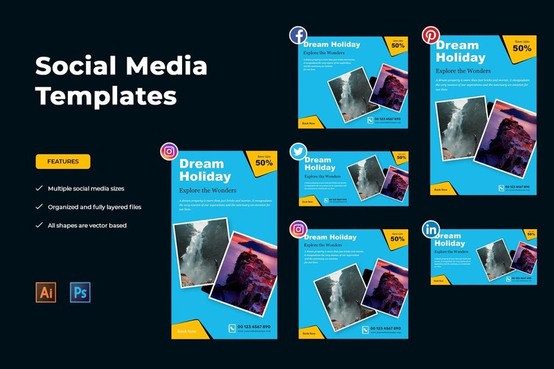 Dream Holidays Social Media Templates