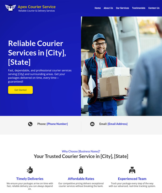 Courier Service Customized Business Website *SEE FULL DESCRIPTION*