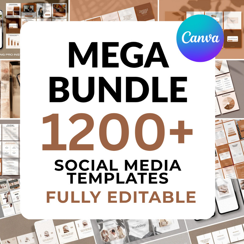 1200+ Mega Bundle 🔥 Social Media CANVA Templates🔵 INSTAGRAM & FACEBOOK ✅DFY
