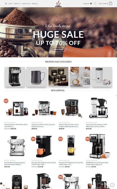 Turnkey Dropshipping Website, Coffee Makers Accessories Store + Free Hosting