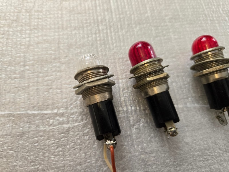 Lot 5x Dialco 75w-125v Vintage Machine Operation Light Red and White gallery