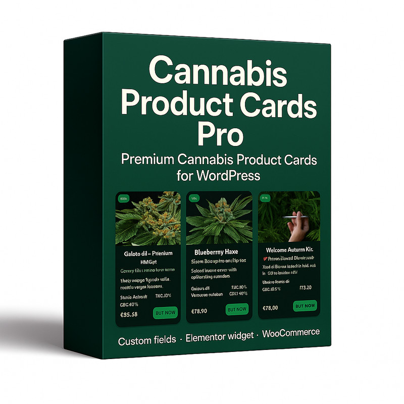 Cannabis Product Cards Pro – Elementor & WooCommerce WordPress Plugin