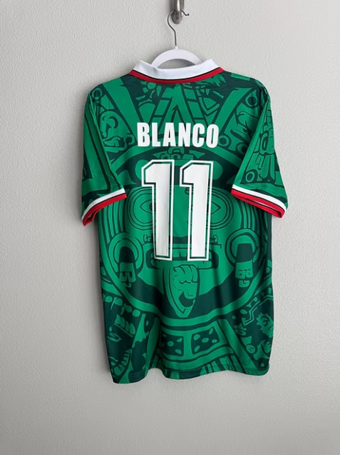 Mexico 1998 World Cup Home Jersey – Cauhtemec Blanco #11
