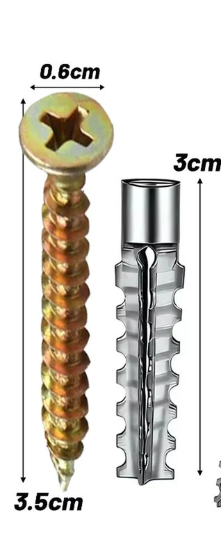 6/8Mm Expansion Pipe for Hollow Walls Metal Expansion Screws Kit Self Tapping Sc
