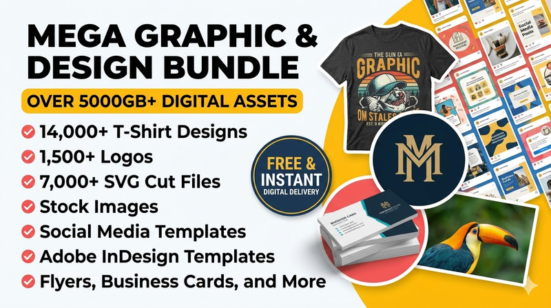 ULTIMATE 5000GB+ DIGITAL GRAPHIC BUNDLE | 14K T-SHIRT DESIGNS | 1500 LOGOS | SVG gallery