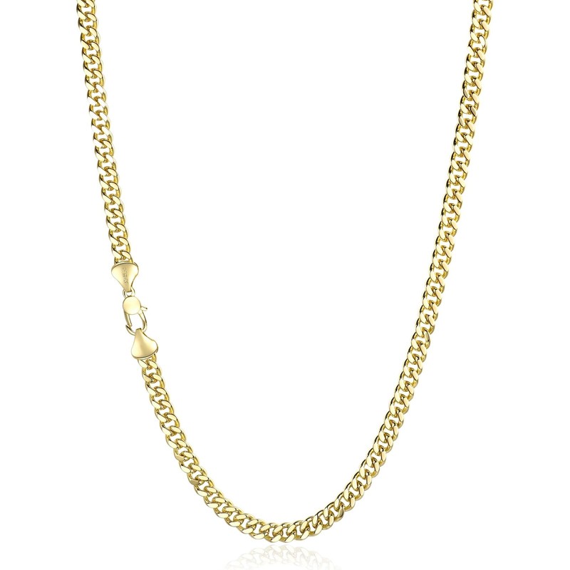 5mm Gold Cuban Link Chain Necklace for Men ＆ Women，14K Gold Chain