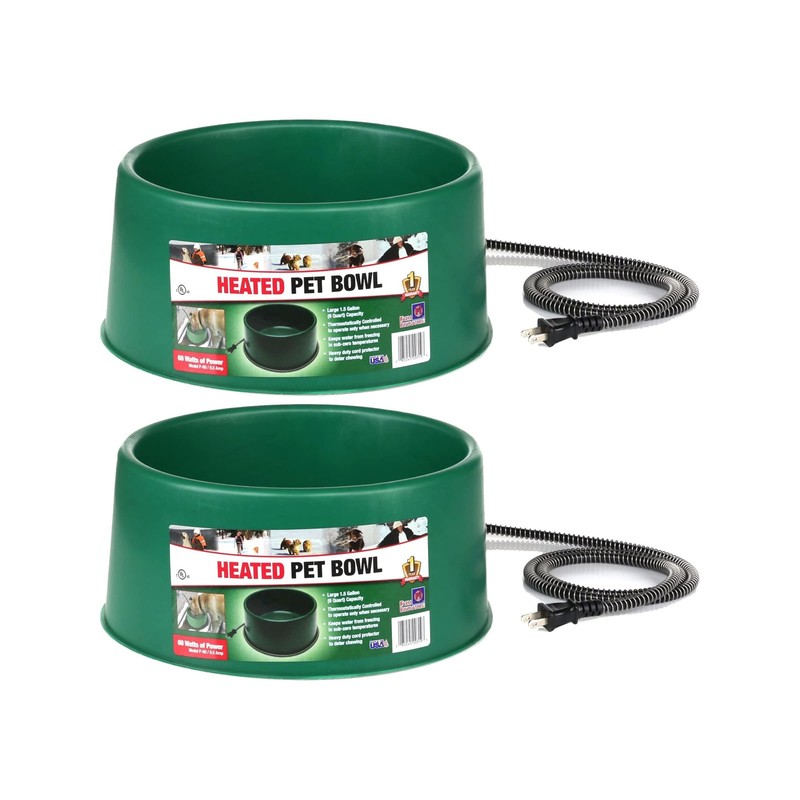 Farm Innovators P-60 1.5 Gallon 60 Watt Electric Heated Pet Water Bowl with T…