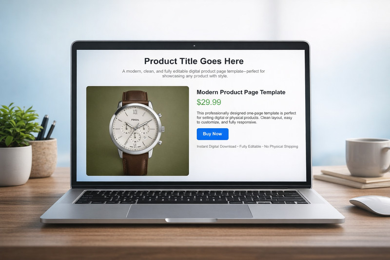 One Page HTML Template | Editable Website Template | Digital Downlooad gallery