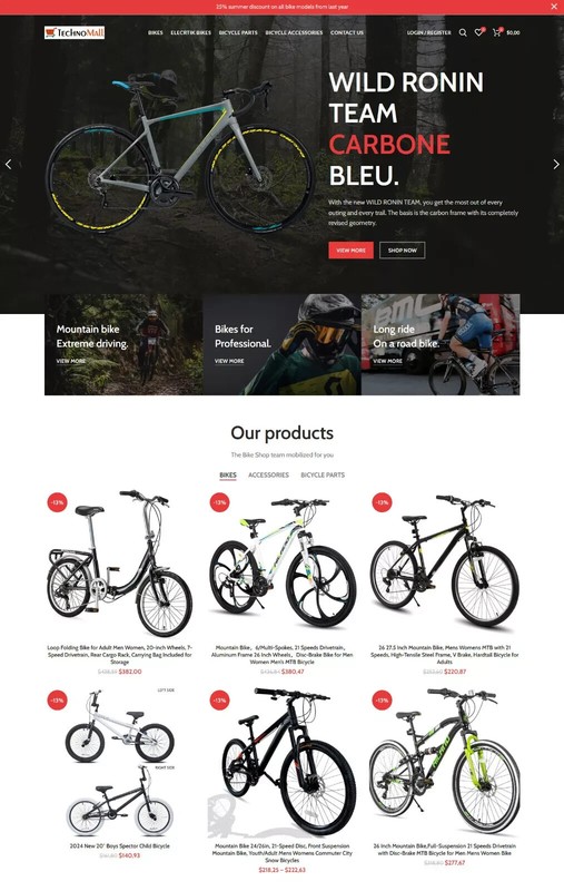 Turnkey Affiliate / Dropshipping Bicycles/Bikes Store Website+ Free Hosting