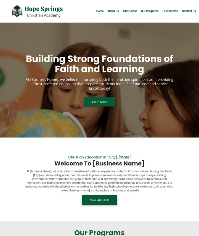 Christian Academy School Customized Business Website *SEE FULL DESCRIPTION*