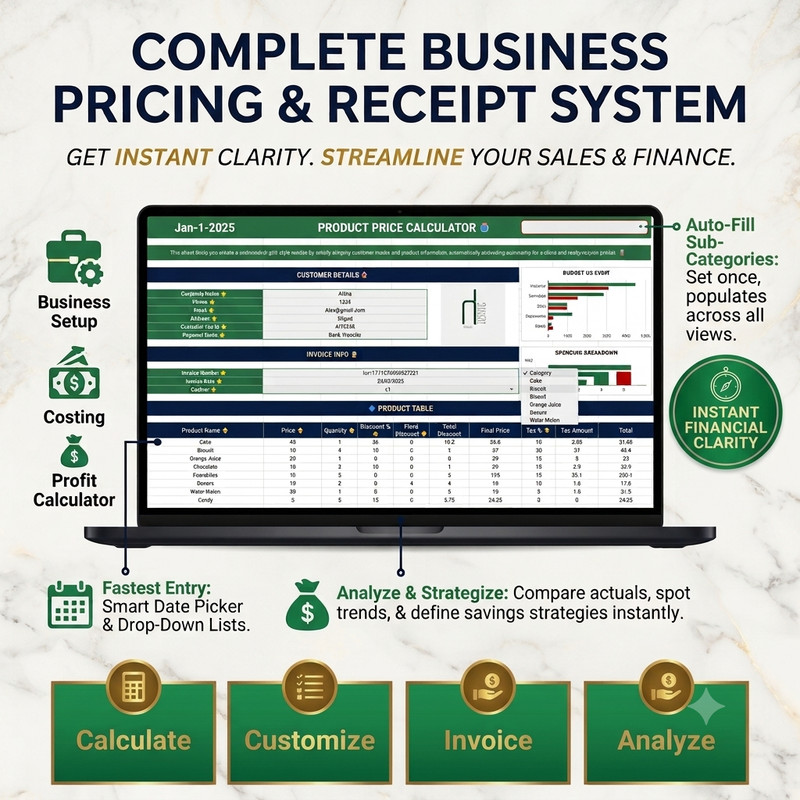 Business Pricing Calculator | Google Sheets Invoice & Profit Margin Tracker✅ gallery