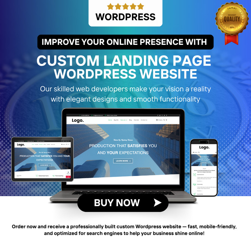 Custom Landing Page WordPress Website – Professional and Responsive Web Design