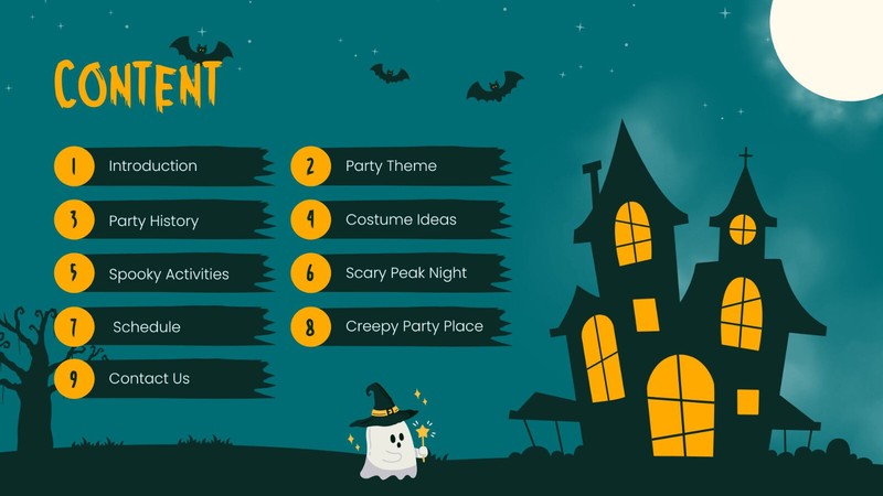 Website Landing Pages- Green and Orange Illustrated Halloween Party Presentation gallery
