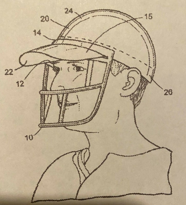 US. Patent #10,945,480 for sale GameFaceOn Fan wear-facemask for bill of hat