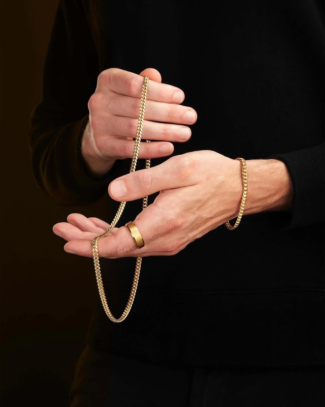5mm Gold Cuban Link Chain Necklace for Men ＆ Women，14K Gold Chain gallery