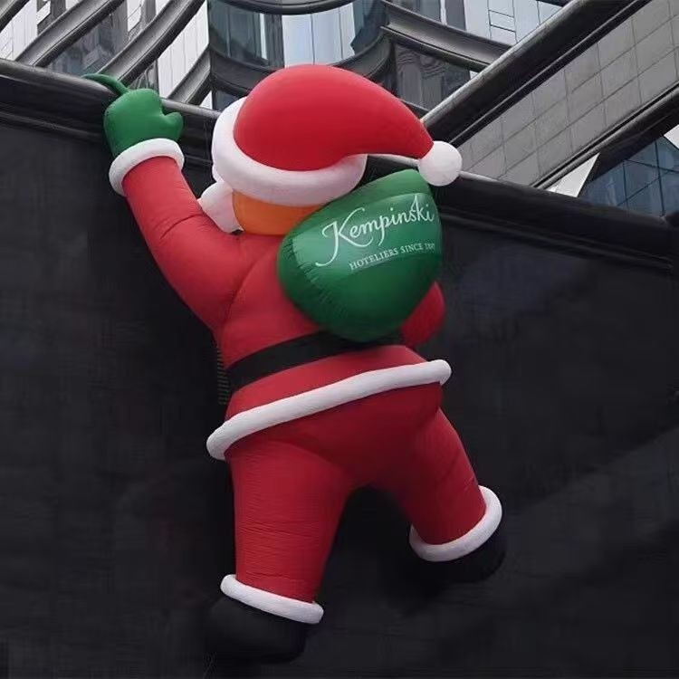 Inflatable Christmas Santa climbing wall hanging light-up cartoon decoration gallery