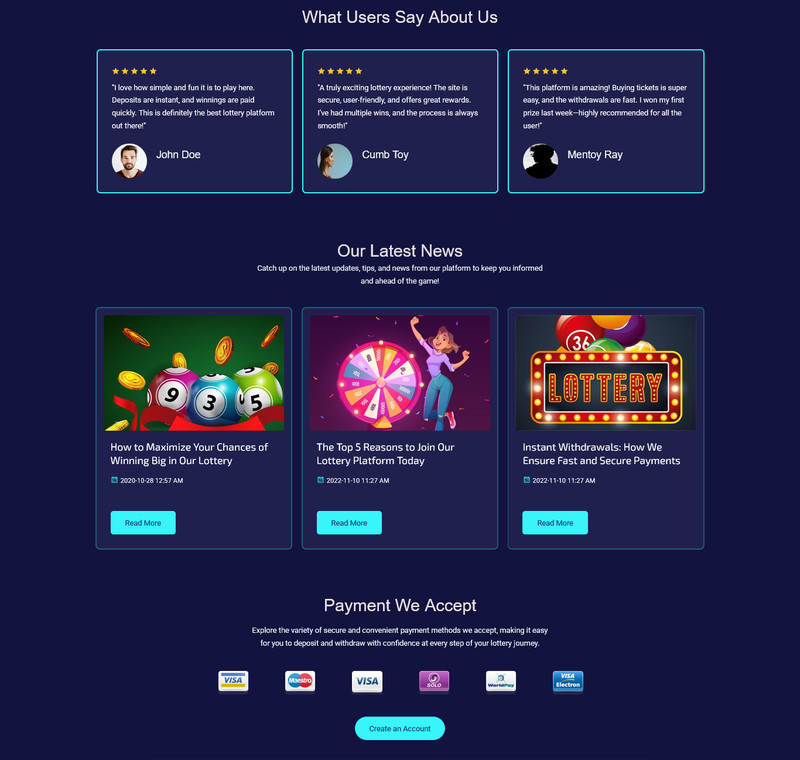 Lottora - Live Lottery Platform | Lottery PHP Website Solution | Laravel Admin gallery