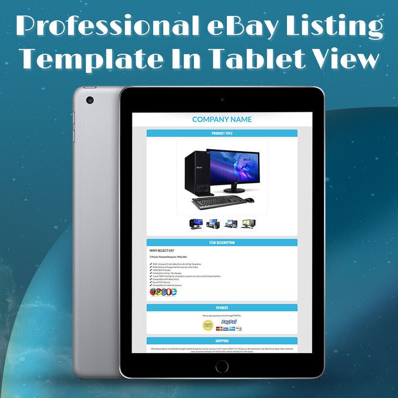 Ebay Templates Listing Auction Professional Responsive Mobile Design HTML 2019 gallery