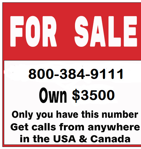 800 Vanity Toll Free Phone Number 800-384-9111 LAWYERS MAKE A REASONABLE OFFER