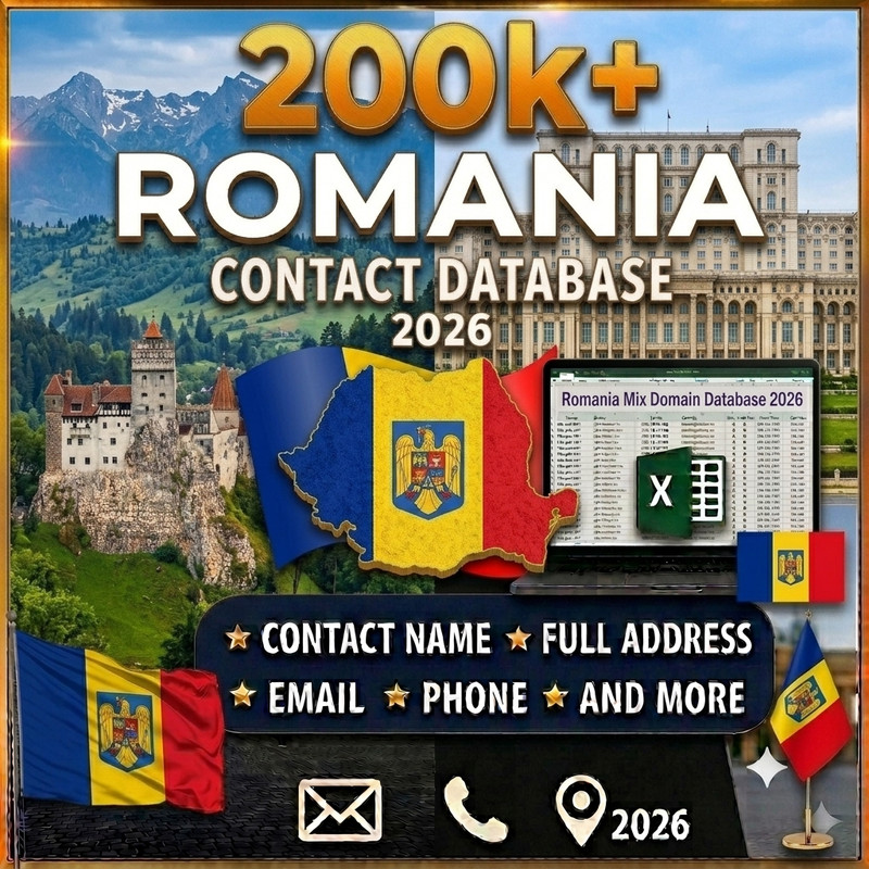 200k ROMANIA Email Database list 2026 | Contact Leads (Excel file)