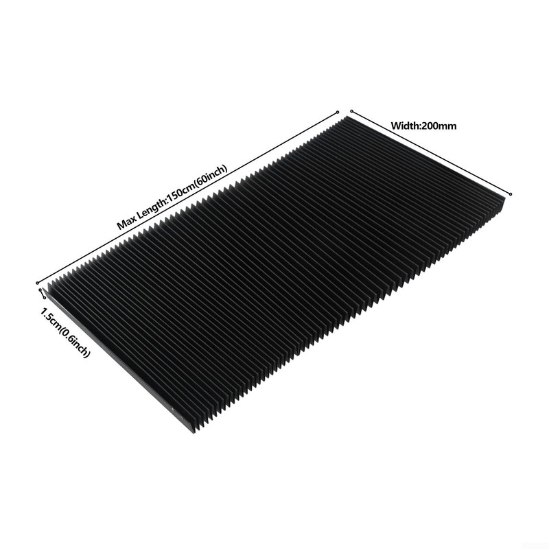 Flexible Black Accordion Bellows Cover for CNC Milling Machine Protection 200mm gallery