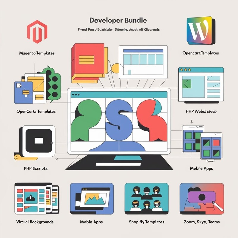 Developer Bundle | 1200+ Templates, HTML Sites, PHP Scripts, Mobile Apps, & More gallery
