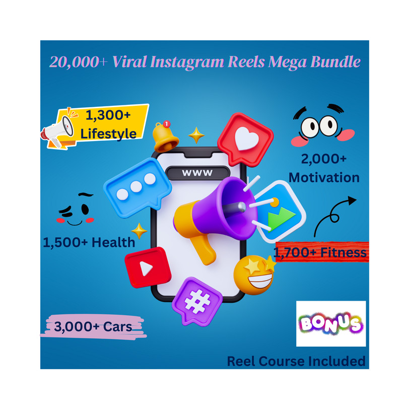 20,000+ Instagram Reels 2025 MRR, Reels Mastery Course, Hashtags, Canva, Booklet