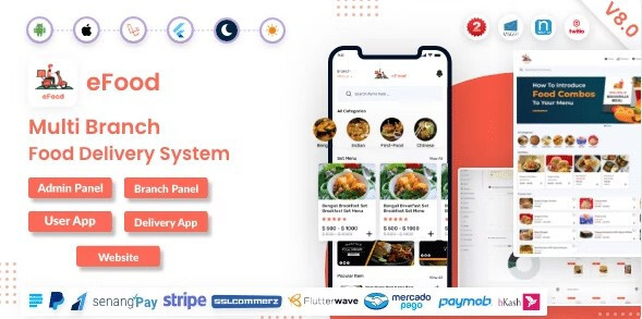 eFood v8.0 – Food Delivery App with Laravel Admin Panel + Delivery Man App gallery