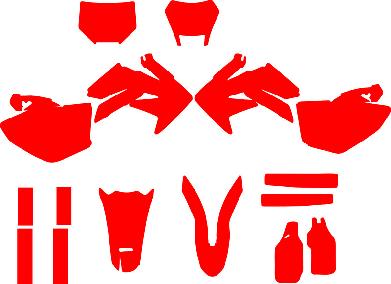HONDA CRF 250 X 2004 hasta 2016 vector template a escala real 1:1
