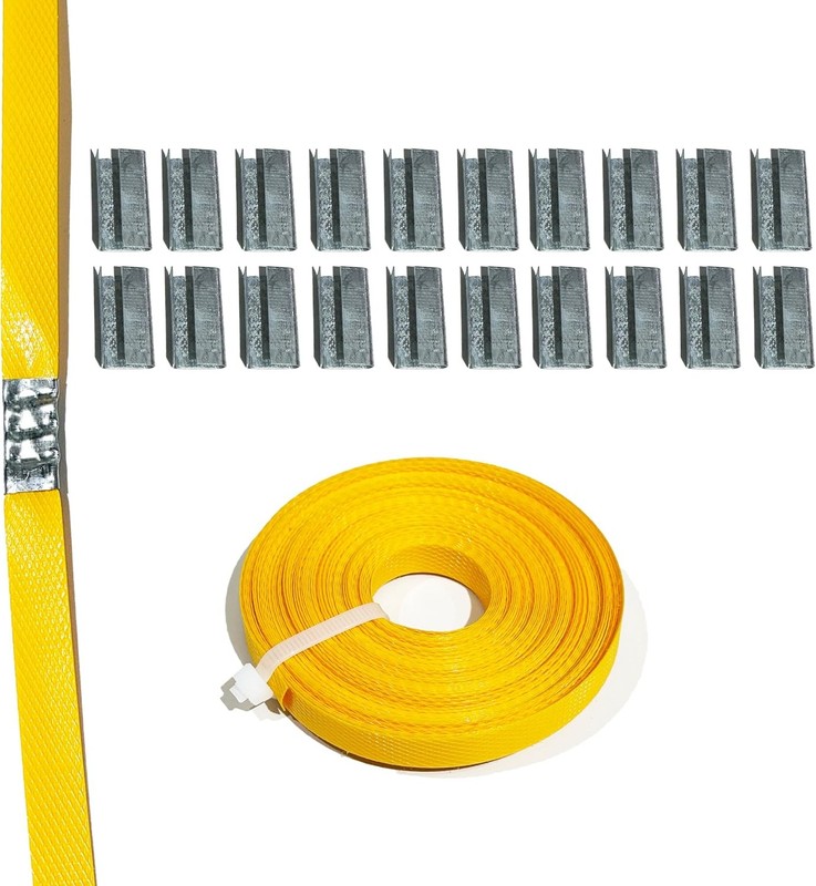 Polypropylene Strapping Kit 1/2 inch x 33ft Roll with 20 Heavy Duty Seals