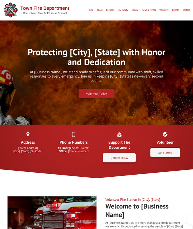 Fire Department Customized Business Website *SEE FULL DESCRIPTION*