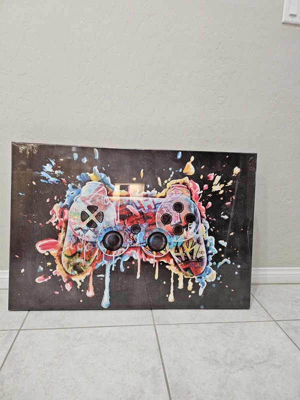 Gamer Wall Decor Painting FRAMED Canvas Print gallery