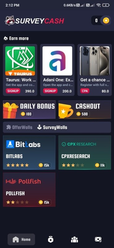 SurveyCash - Android Survey & Offerwall App with Laravel Admin Panel gallery