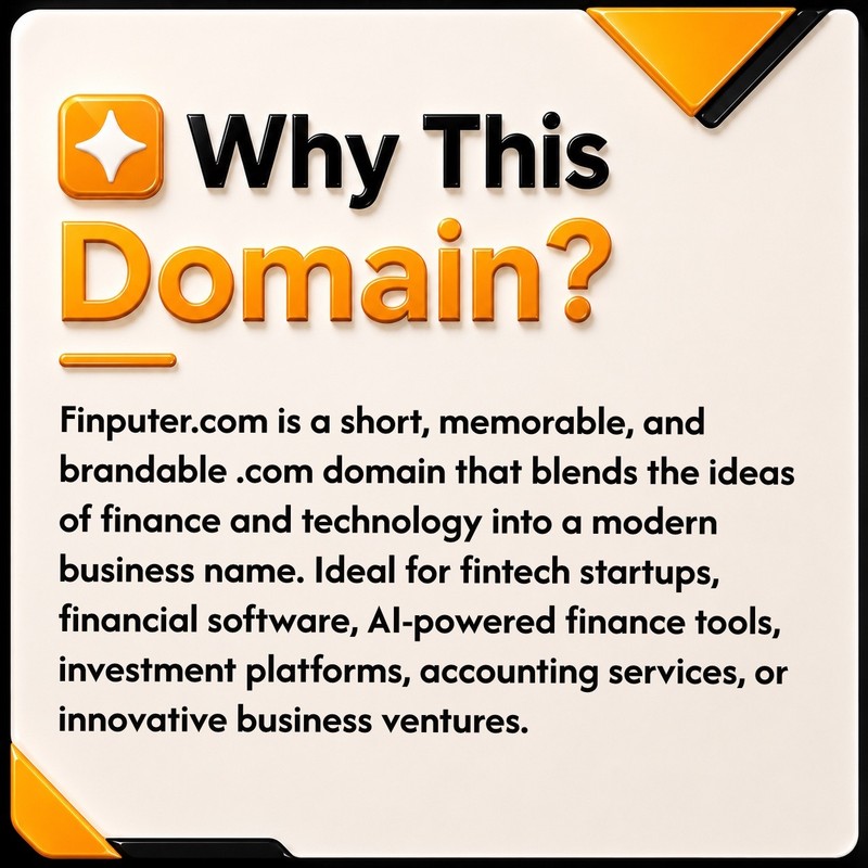 Finputer .COM Premium Brandable FinTech Finance Business Domain Name For Sale. gallery