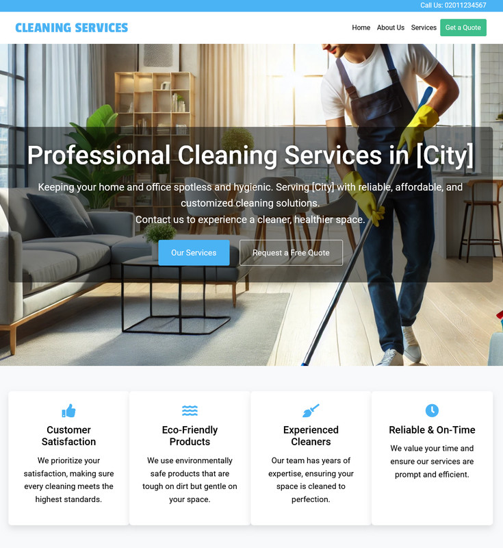 Professional Cleaning Business Website | Ready-to-Use Professional Solution