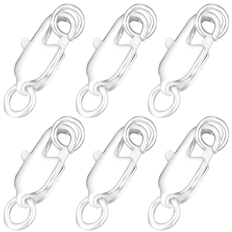 Beebeecraft 1 Box 20Pcs Lobster Claw Clasps 925 Sterling Silver Plated Brass …