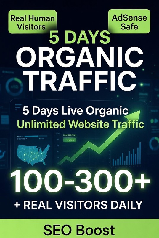 5 Days Live Organic Unlimited Website Traffic + EXTRAS (Real Human Visitors)