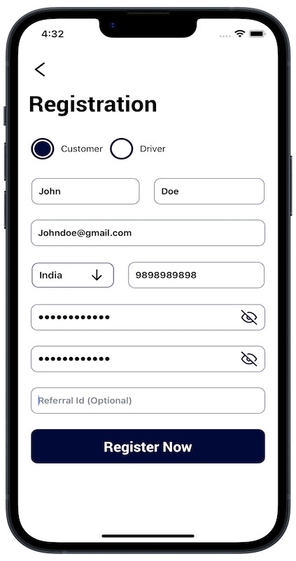 Exicore Taxi Mobile App | React Native Ride Booking Solution | Android & iOS gallery