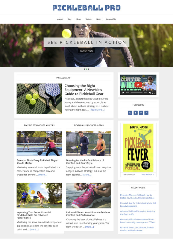 [NEW DESIGN] * Pickleball Website * Premade Website Affiliate Blog AUTO CONTENT gallery
